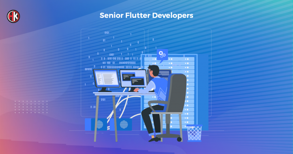 Senior flutter developer with Computers and a men