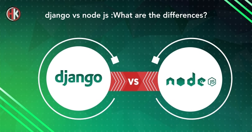 Node.js and Django appears on circle that shows differences between them 