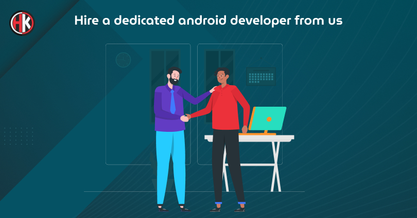 A Person Shake hands with Dedicated android Developer for hiring him for making an app 