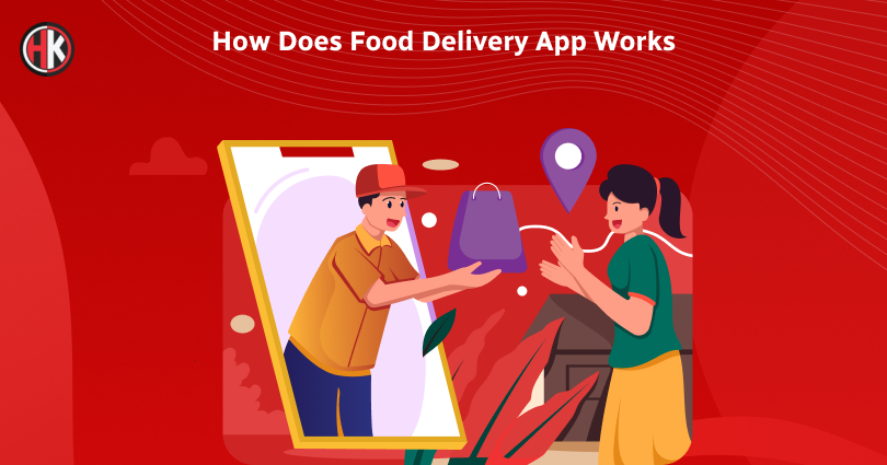 A customer receives the food through delivered person via food ordering application