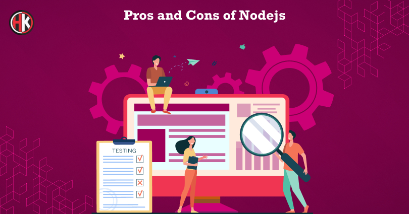 Developers testing and analyzing the Node.js and java framework for web application